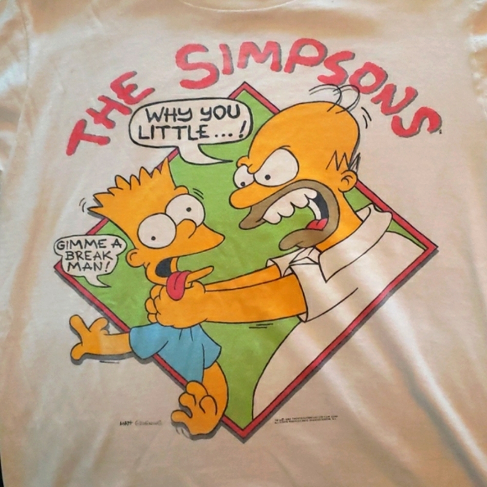 Vintage 1990 "The Simpsons" shirt, Bart vs Homer, Size L